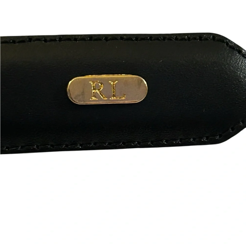Ralph Lauren Women’s Black Leather New Size L Leather Buckle Belt